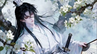 花树上古风白衣帅哥