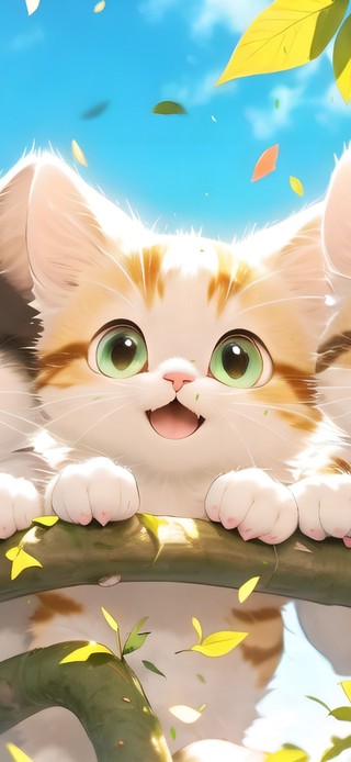 树枝上的猫咪