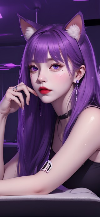 紫色控电竞少女