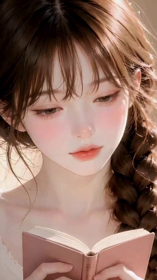 温柔午后看书的治愈少女
