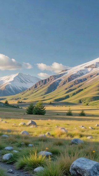 雪山草甸山谷