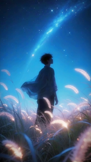唯美追逐繁星的少年