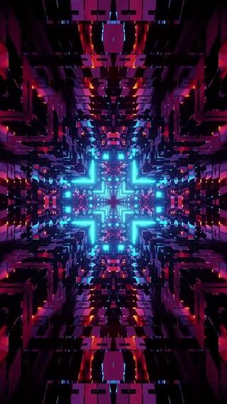 3D机能朋克机械隧道