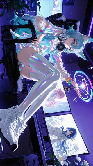 狐耳炫彩电竞少女