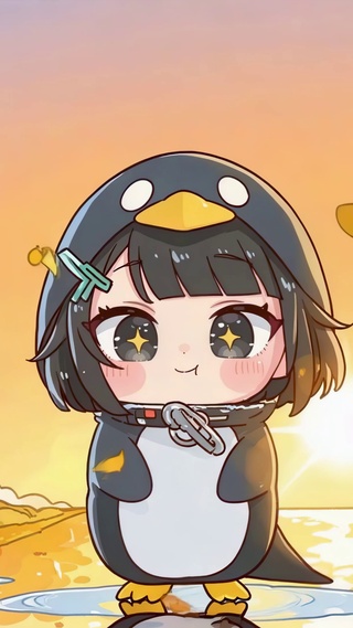 秋日小路企鹅宝宝