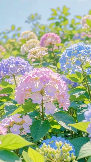 夏日绣球花田