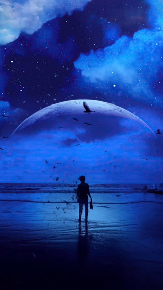 星空下的男孩