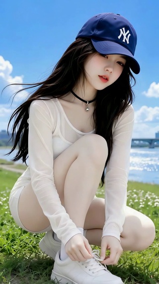 清纯少女河畔