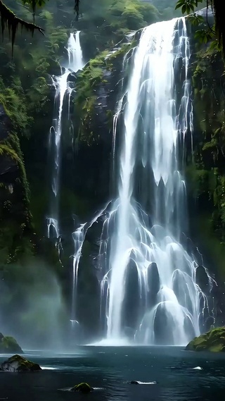 山谷瀑布