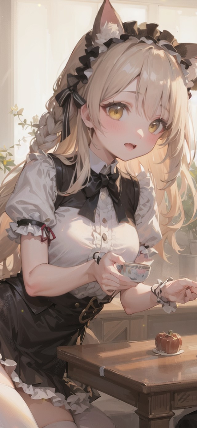 呆萌兽耳娘猫女仆的下午茶