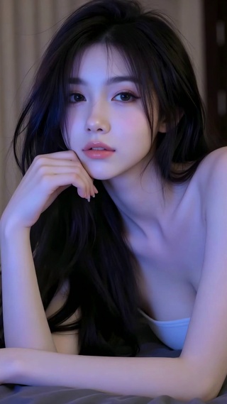 居家清冷氛围感美女