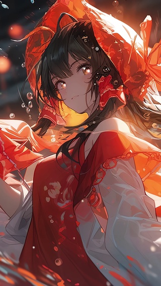 可爱红衣美少女