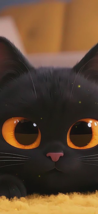 可爱小黑猫