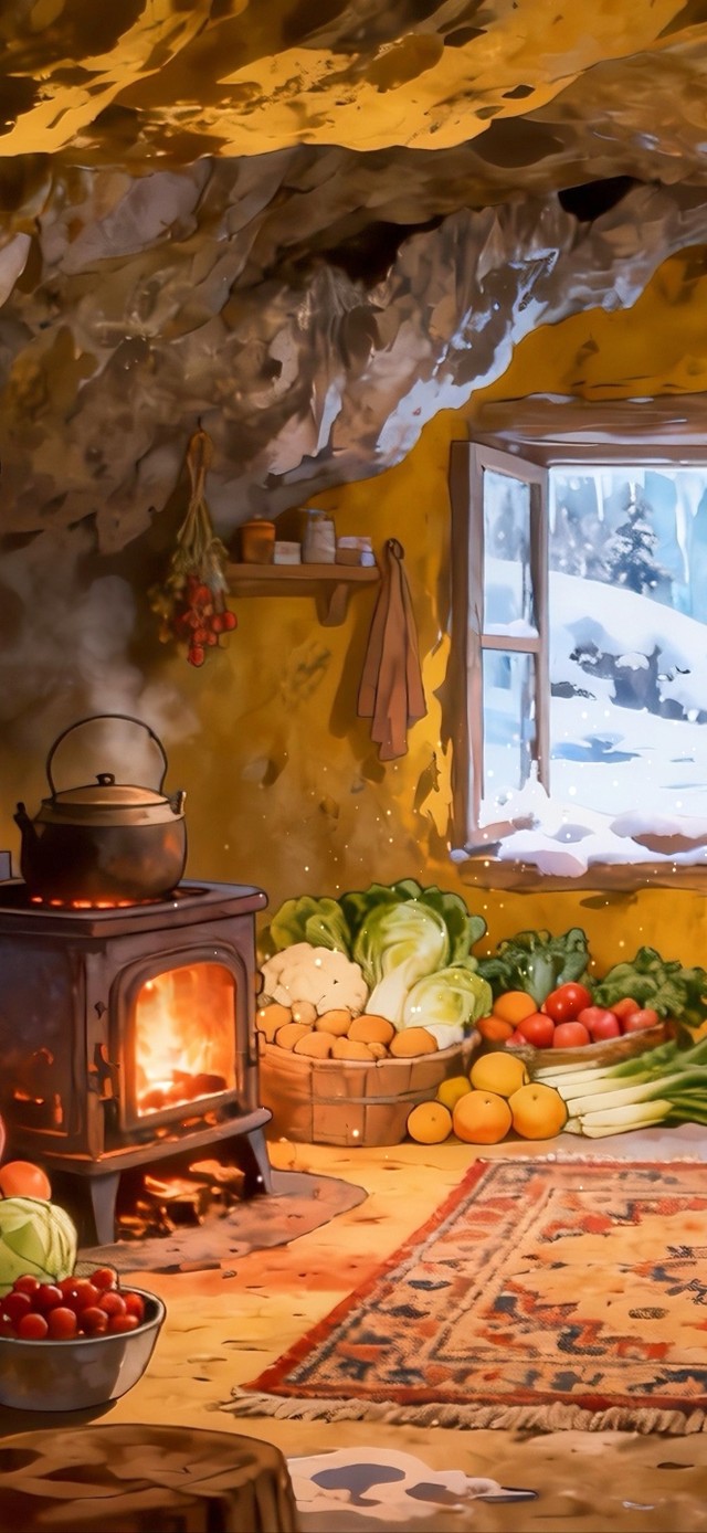 岩洞中温暖的家