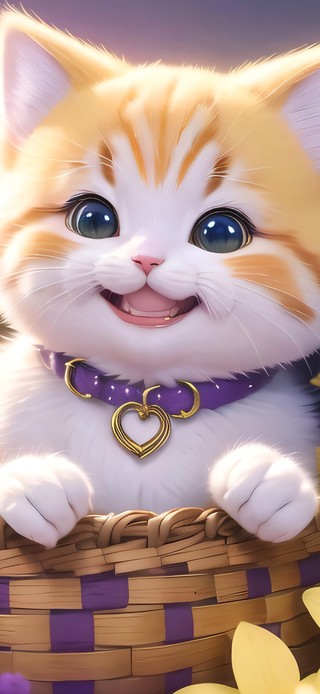 4k可爱微笑猫咪