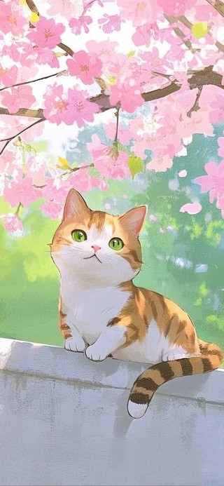 樱花树下猫咪
