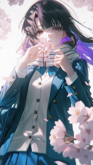 樱花下的少女