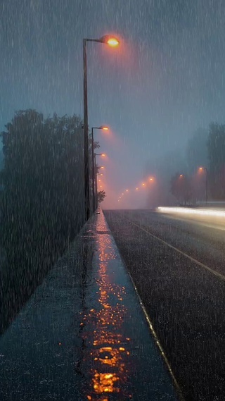 雨天夜景真实感