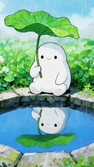 井边听雨的小白