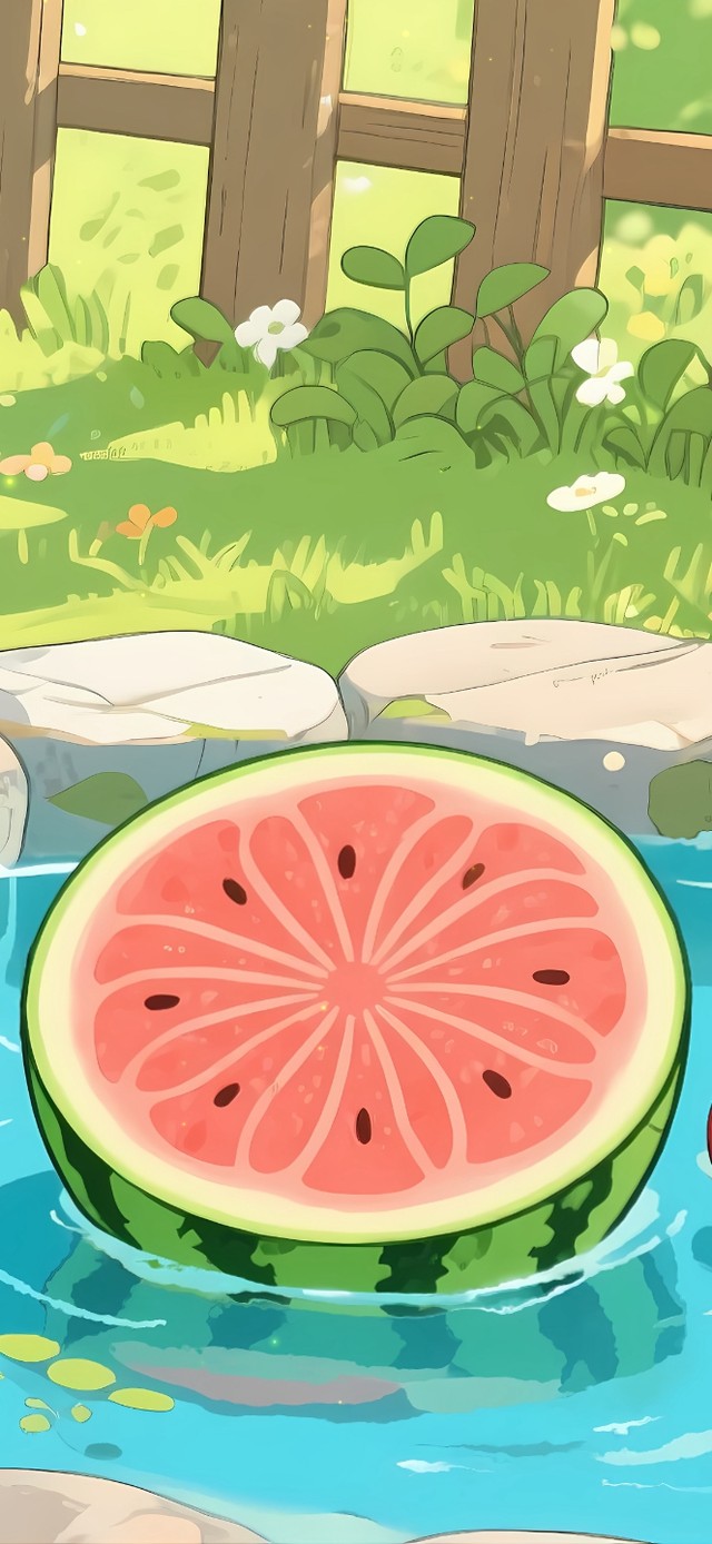治愈夏日西瓜水池
