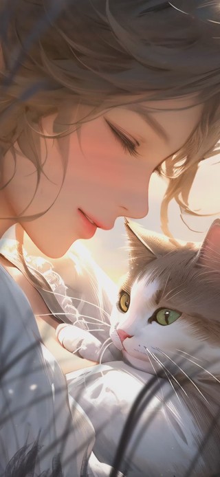 【4K】猫咪和少女
