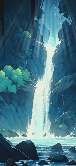 动漫风格山洞插画