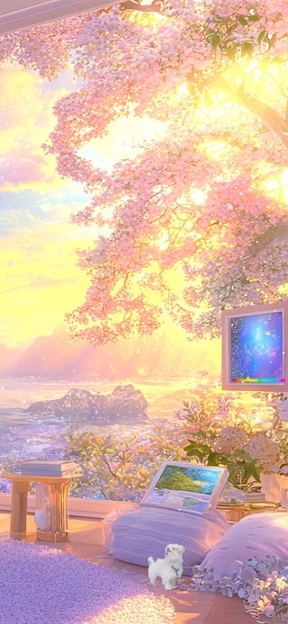 温馨梦幻夕阳房间