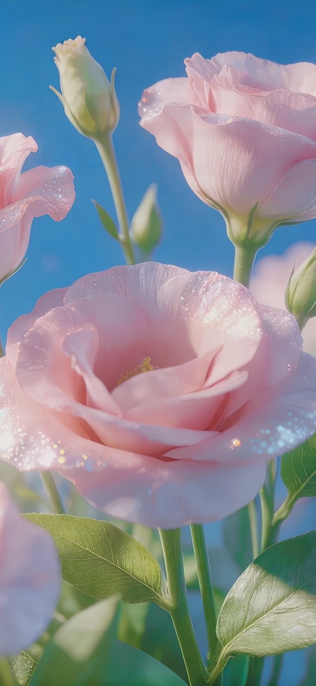 浪漫护眼洋桔梗花丛