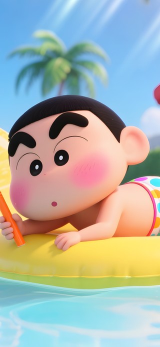夏日泳池小新