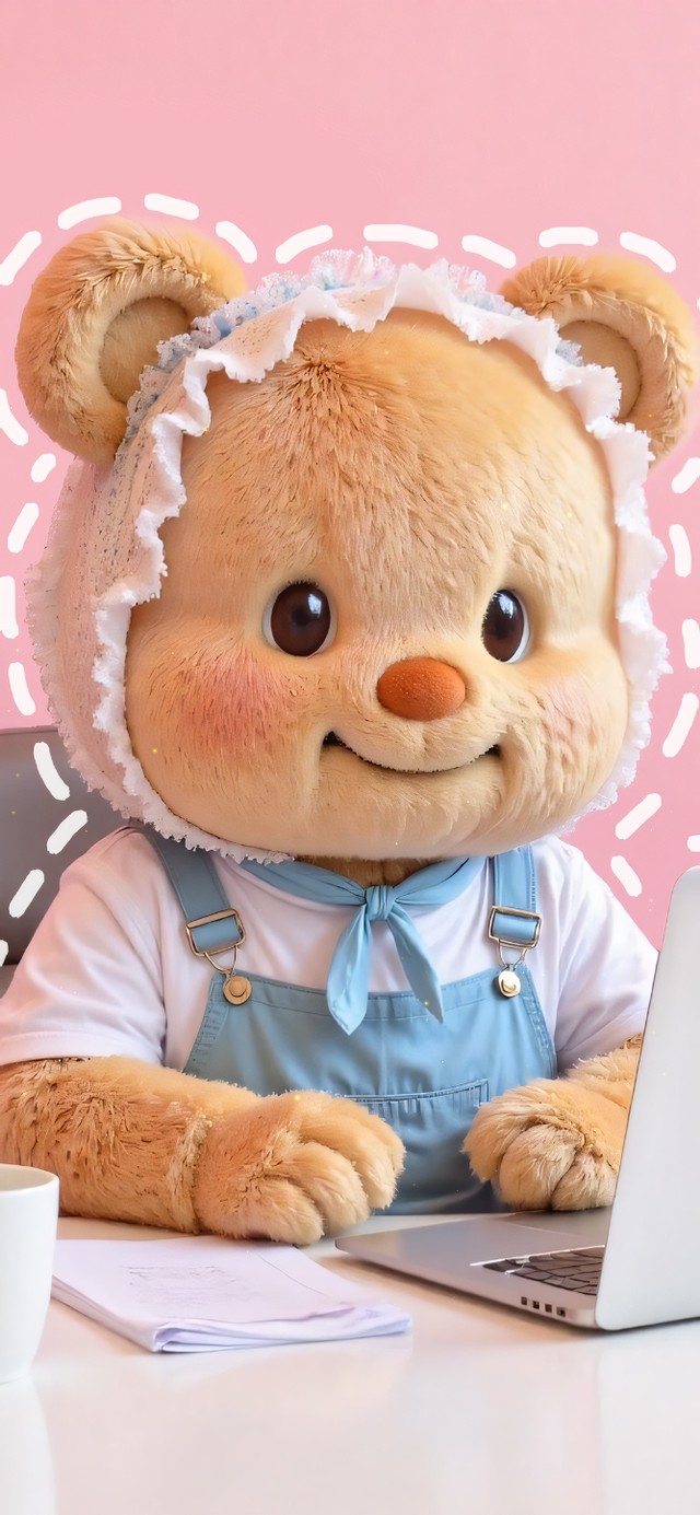 黄油小熊认真工作