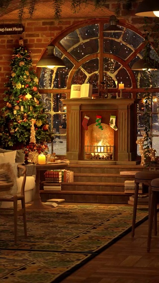 舒适的圣诞咖啡店