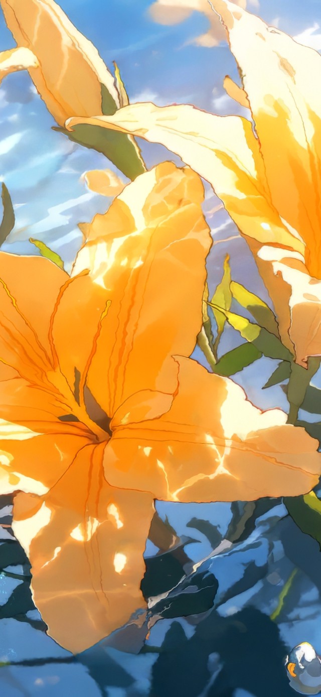 清新 水中百合
