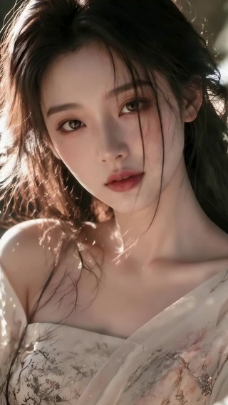 林间柔光气质美女