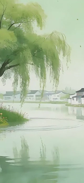 清新小镇河流
