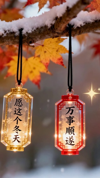 冬日许愿灯笼