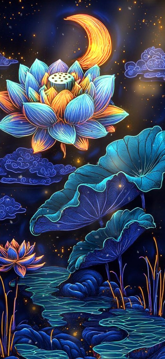 4K治愈荷塘夜色