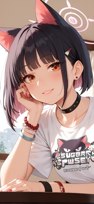 唯美房间猫儿少女