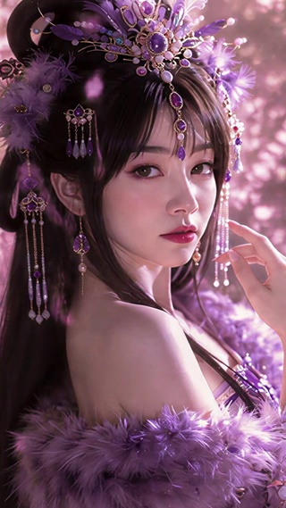 花瓣美女动态壁纸无缝循环