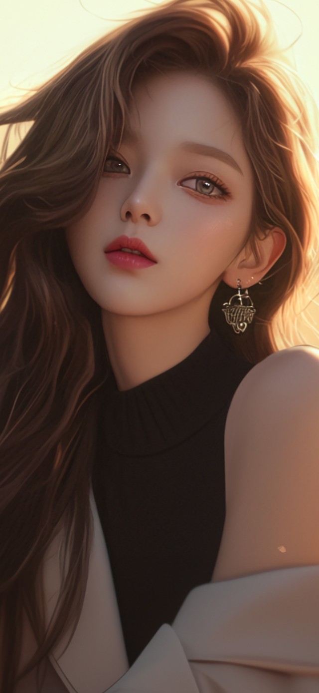 夕阳下的美女