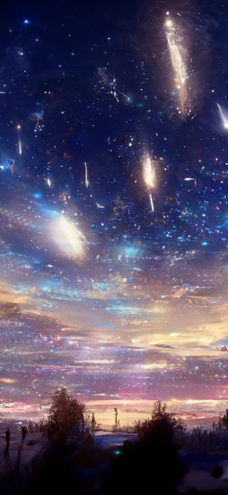 4k 唯美梦幻夜空流星雨