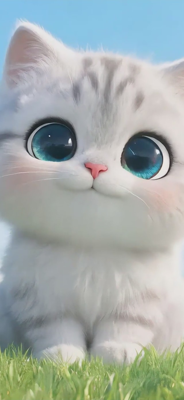 可爱草地小猫