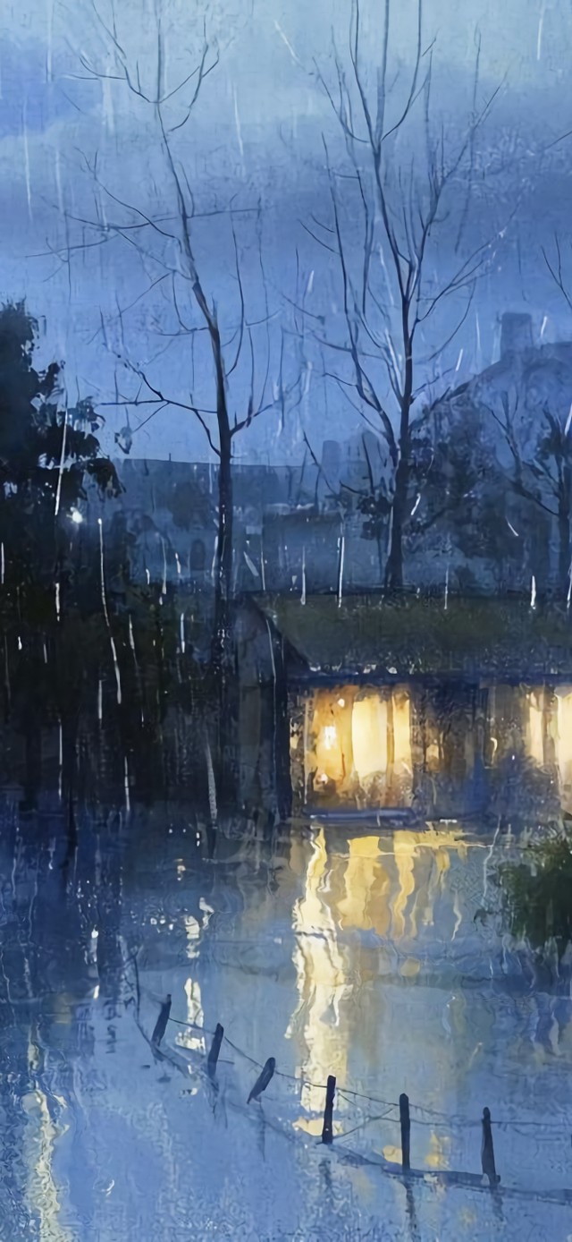 花漾壁纸|雨夜风景