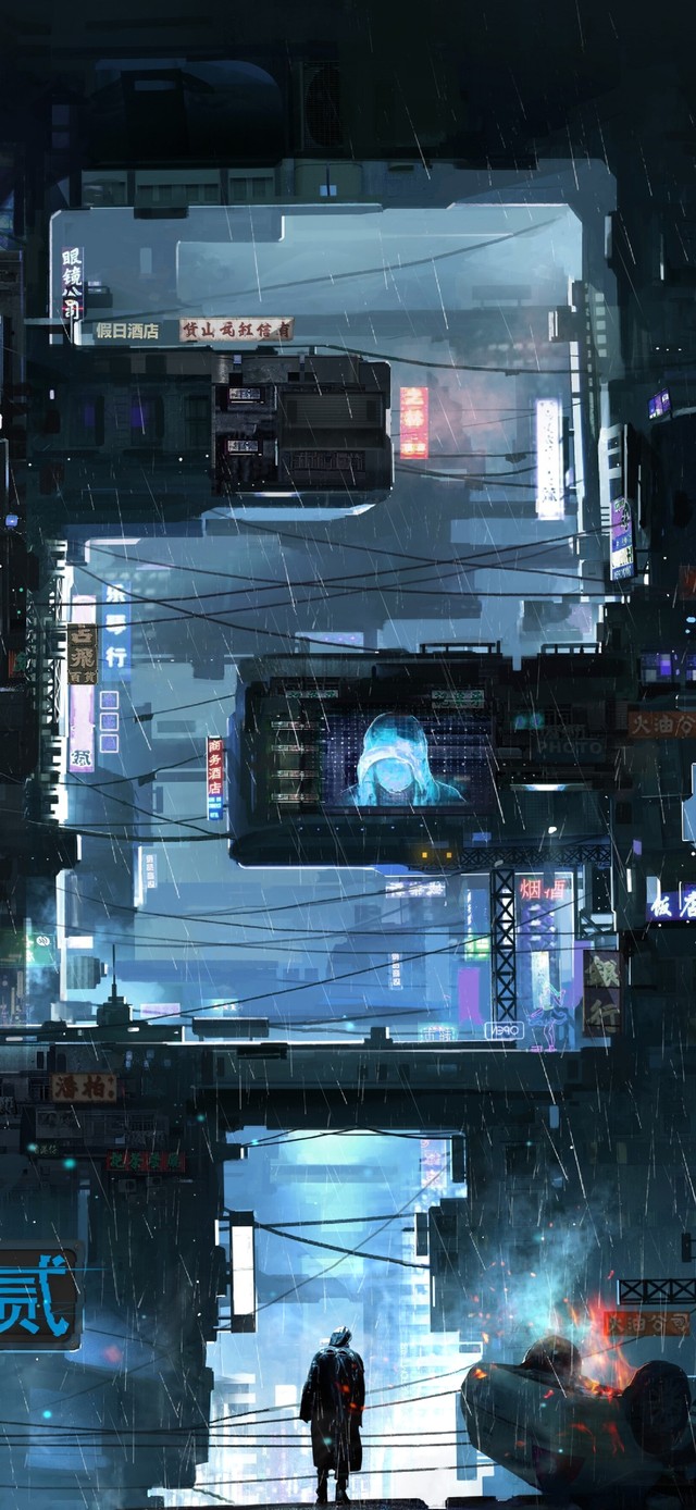 赛博朋克的雨夜
