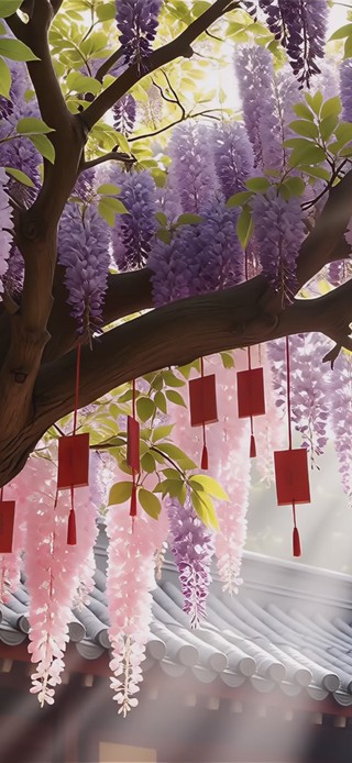 皆如所愿紫藤花