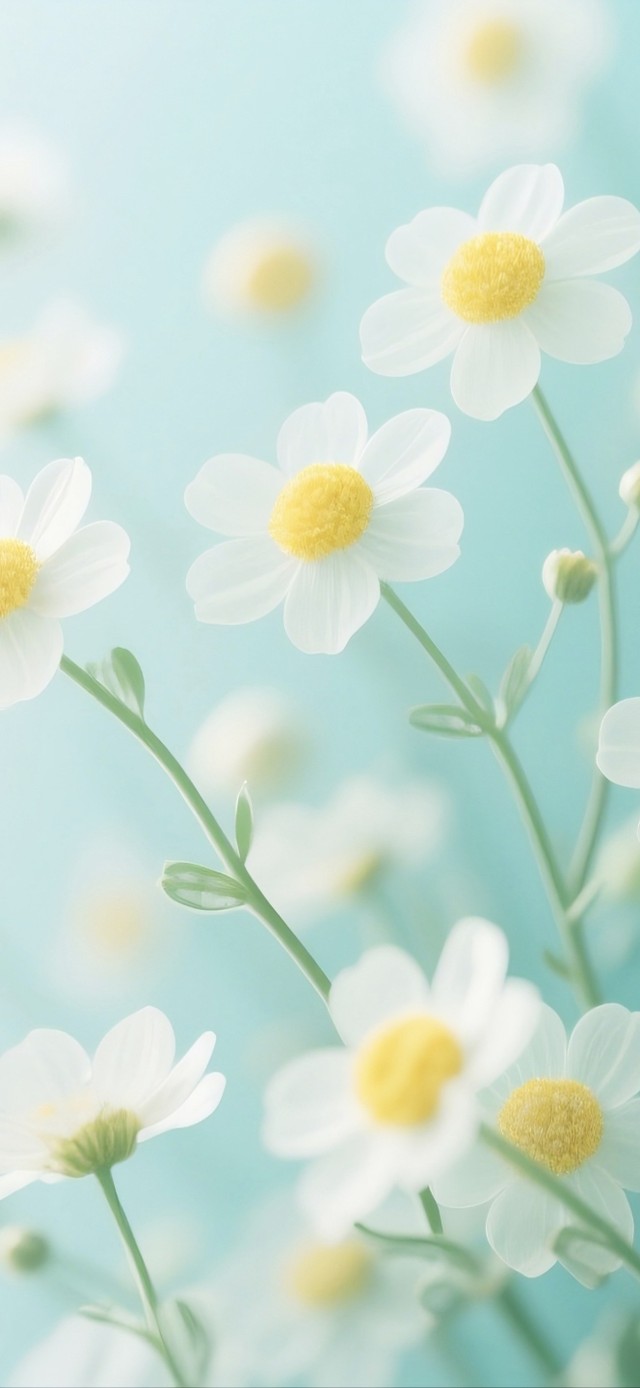 淡雅的金蕊透明花