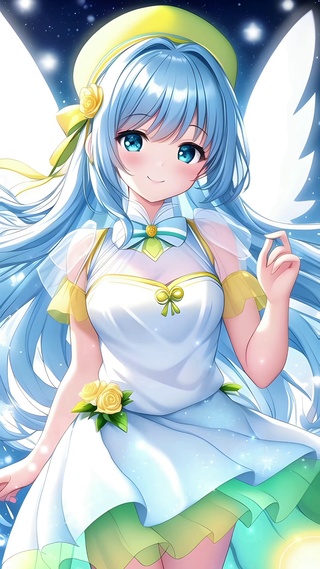 戴黄帽子的可爱少女