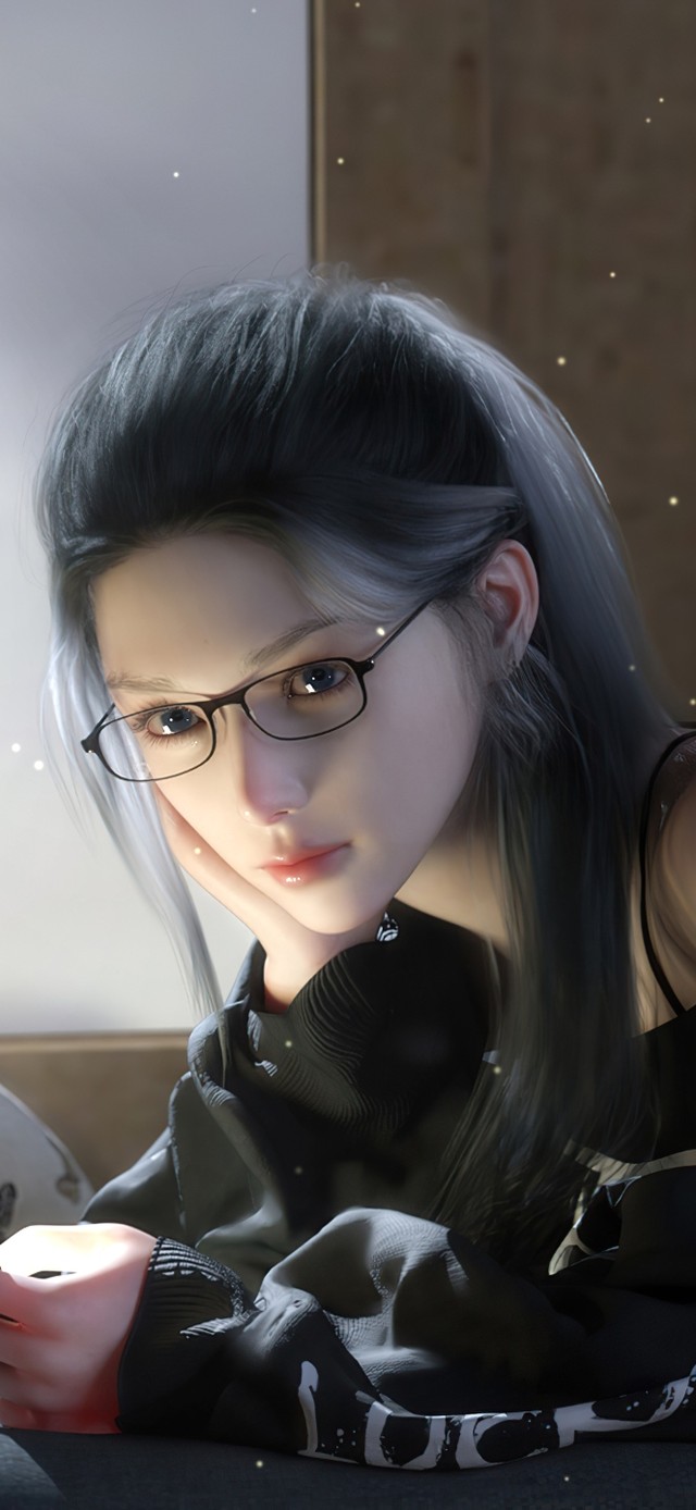 戴眼镜长腿美女