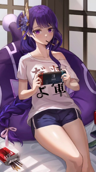 网瘾女孩打switch