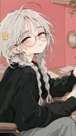 画室少女与可爱猫咪