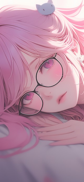 可爱眼镜女孩